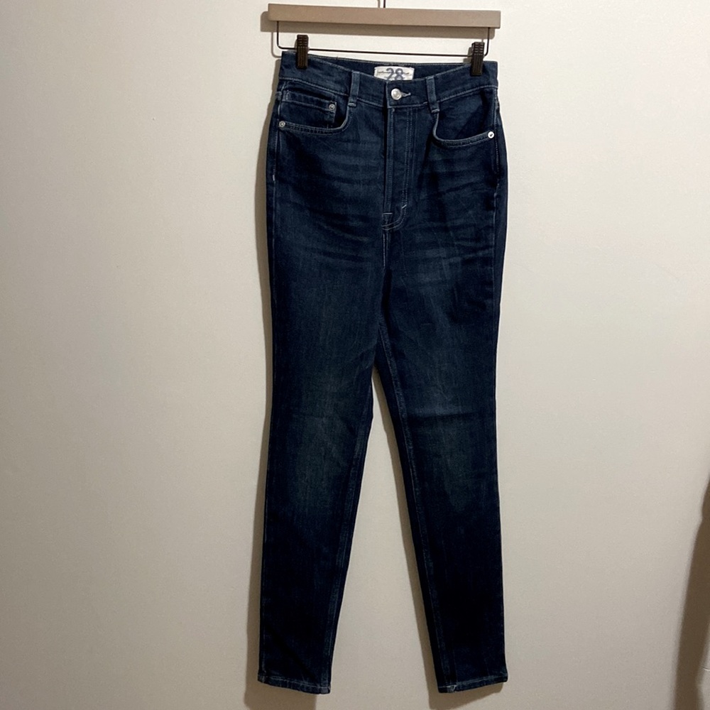 We The Free Dark high waisted skinny jeans 28 size 4 button fly